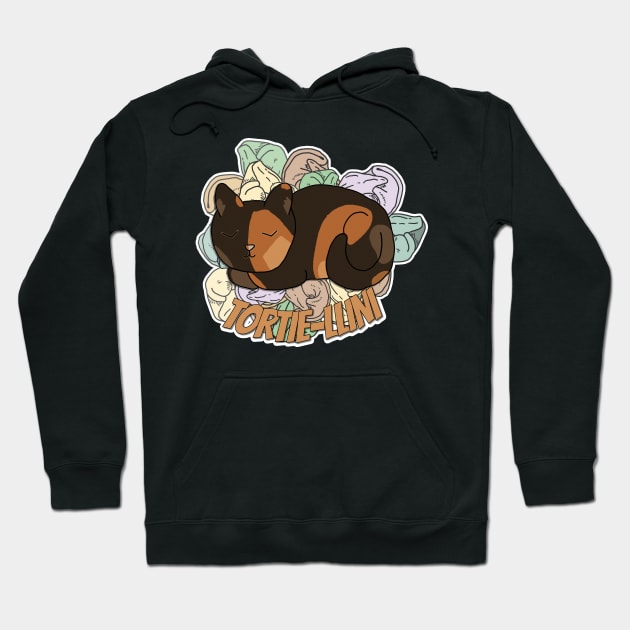 Tortie Pun: tortellini Hoodie by nonbeenarydesigns